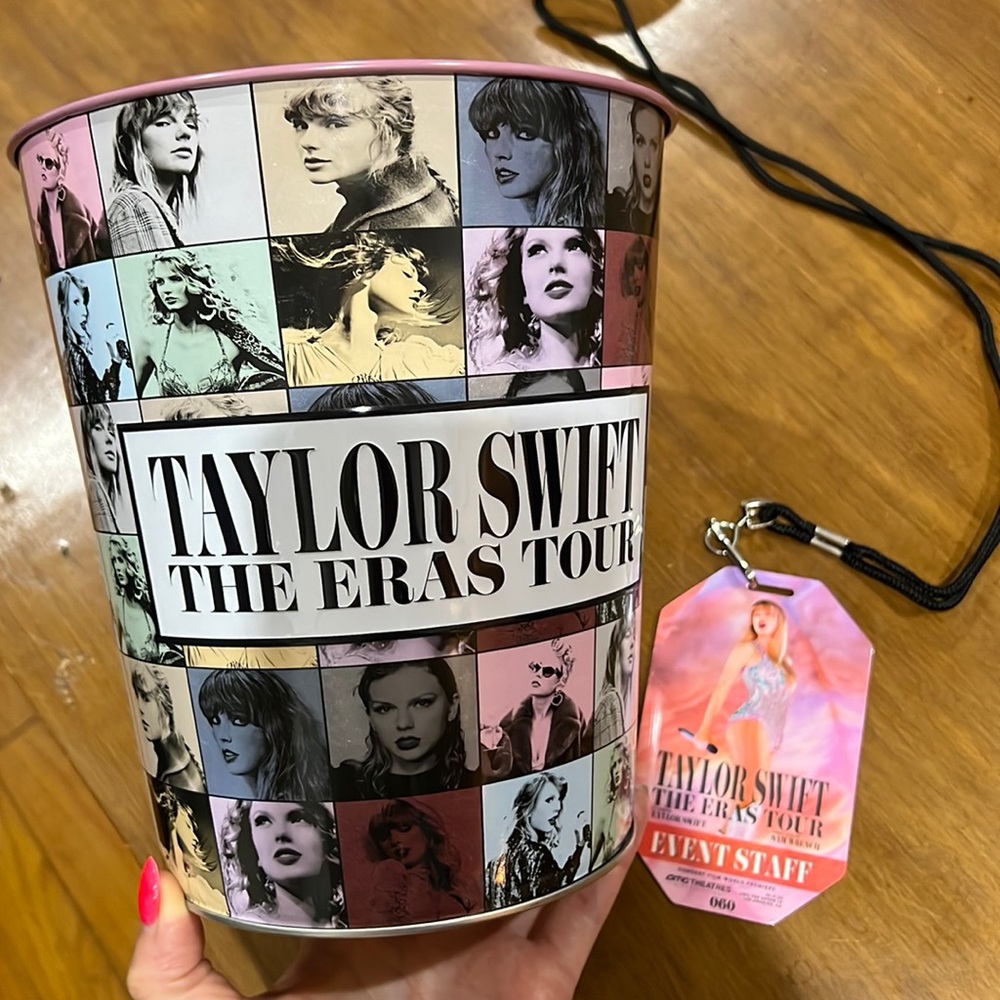 LA Premiere Eras Tour Staff Badge & tin bucket